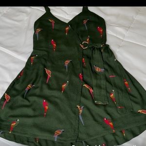 Farm Rio Parrot Wrap Mini Dress 🦜